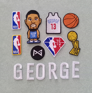 刺绣nba保罗乔治补丁logo补贴nba布贴NBA篮球队logo衣服缝补布贴