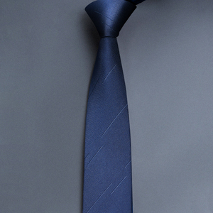 领带男8-7-6cm商务正装结婚手打拉链懒人条纹蓝红黑色职业桑蚕丝