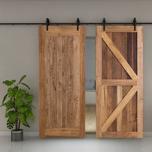 定制 纯实木老榆木原木谷仓门 环保老门板复古做旧松木推拉谷仓门