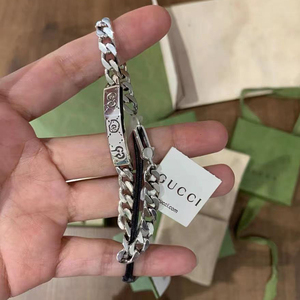 gucci古驰手链古巴链925纯银ghost小精灵骷髅头男女情侣肖战同款