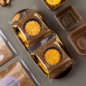 中秋咖啡龙腾月饼包装袋不带托机封袋自制冰皮月饼袋装50g63g100g