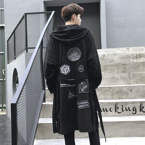 中长款暗黑系风衣男大衣巫师大兜帽衫斗篷披风情侣装