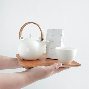 saliu日本进口茶壶深山窑职人手工凌 RYO茶具陶瓷迷你提梁泡茶壶