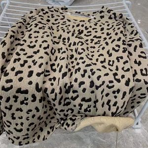 chamagodo茶马古道秋季卫衣女2021韩版宽松设计感小众夹棉豹纹潮