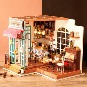 若态diy艺术屋可拼装模型手工微景观小房子文艺西蒙的时光咖啡