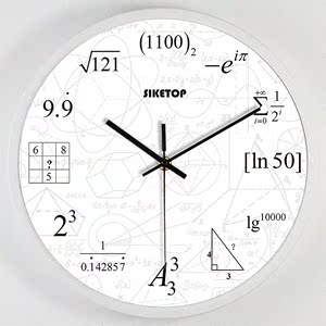 数学创意原创时钟理科学霸公式数字简易挂钟培训教室静音石英钟表
