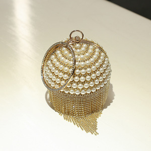 时尚珍珠金银球女包化妆包晚宴包零钱包手拿包