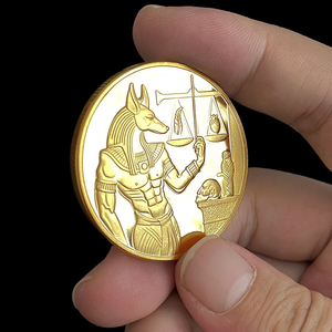 古埃及金字塔文明金属纪念章阿努比斯博物馆展览金币法老狗头硬币