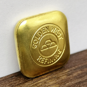 微型黄金块鱼缸造景装饰摆件不生锈 金锭子外国钱币西部黄金条