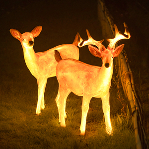 太阳能发光鹿灯户外梅花鹿造型灯卡通布置民宿景区草坪花园庭院灯