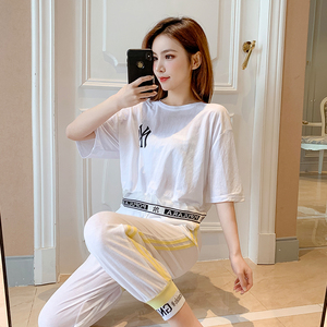 娇小矮个子145xs女士夏季 ins网红洋气显高150萝卜裤运动服两件套