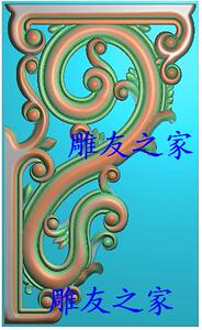 中式古建花鸟洋花卷草牛腿梁托雀替角花边角精雕图浮雕石雕灰度图