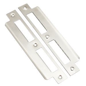 门锁扣板铁片门框不锈钢锁扣板锁具配件四面包挡板带塑料盒带螺丝