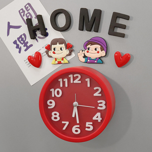 创意摆件时钟学生儿童闹钟磁铁冰箱贴一套个性卡通可爱贴纸磁石贴