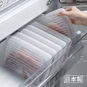 日本进口冻肉冻虾肉类收纳盒食品级冰箱冷冻室备菜分装密封保鲜盒