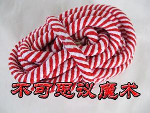 红白斑马色 刘谦的长绳移结 绳结移动 磁铁门子魔术道具