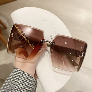 茶色墨镜女夏大框渐变色太阳镜防紫外线网红时尚装饰眼镜大脸显瘦