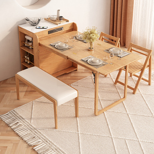 收纳餐桌折叠多功能小户型