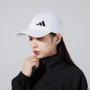 阿迪达斯女帽女帽2021秋季新款运动帽白色鸭舌帽休闲棒球帽h06789