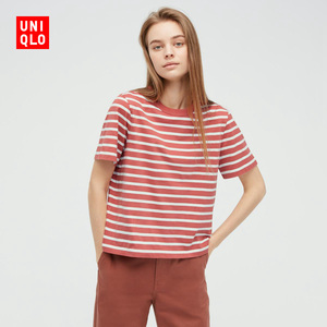 优衣库 女装 条纹圆领t恤(短袖) 436155 uniqlo
