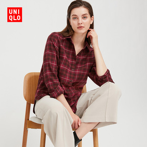 优衣库 女装 法兰绒格子衬衫(长袖) 432613 uniqlo