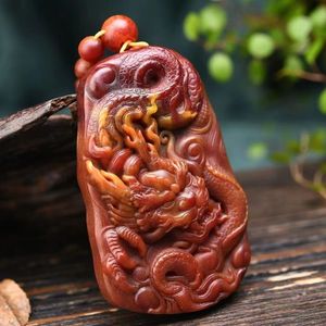 龙涎香灰琥珀行走的香水盘龙龙牌吊坠搭配龙涎香珠链持久留香