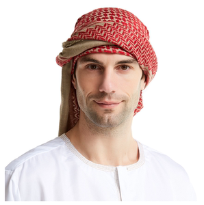 中东沙特迪拜男式时尚百搭格子围巾穆斯林阿拉伯高档羊毛男士头巾