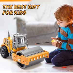儿童遥控四通挖掘车工程玩具推土车压路车铲木车rc cr电动车玩具