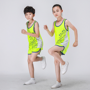 儿童田径训练服小学生比赛服装定制女中学生马拉松运动服背心套装