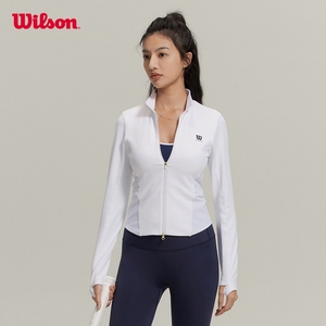 Wilson威尔胜官方春季女士网球服Full Zip针织紧身运动长袖外套