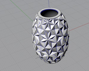 水晶花瓶金属镂空凹凸盆瓶子3d犀牛模型3dmax c4d ugmaya转格式