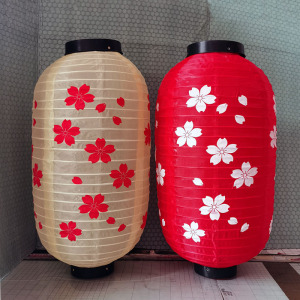 日式和风樱花灯笼带灯墙民宿装饰居酒屋料理户外防水冬瓜灯笼定制