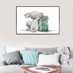 小兔子礼物十字绣2023年新款线绣卡通小兔小件十字绣套件客厅挂画