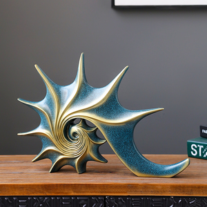 北欧轻奢创意艺术抽象海螺摆件酒柜电视柜客厅办公桌面家居装饰品