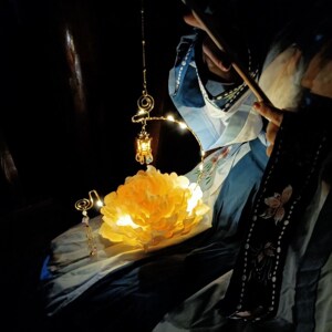 新年带灯杆古典复古中国风古代汉服灯笼手提走秀手持宫灯小芙蓉装