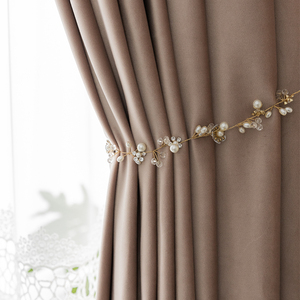 皇家真丝绒遮光客厅主卧卧室轻奢大气飘窗落地窗凸窗定制韩式窗帘