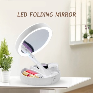 Foldable Led Magnifying Mirror Makeup Costway White Vanity C