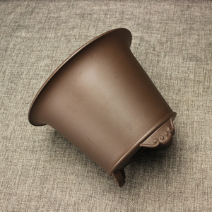 宜兴原矿紫砂带脚兰花盆  现代简约素面盆君子兰盆精品优质园艺盆