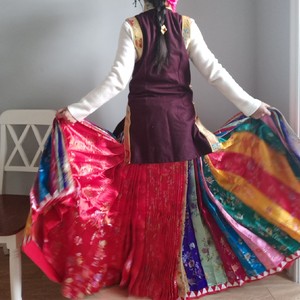 桑结嘉措经典西藏藏族藏服藏装女式折褶裙民族嘉绒丹巴藏式百褶裙