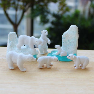 新品PVC模型桌面摆件北极熊仿真小动物微景观造景材料蛋糕装饰品
