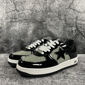 bapesta milo黑灰元年漆皮撞色动物园联名情侣鞋低帮休闲vibe板鞋