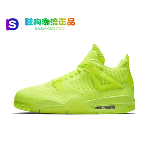 鞋狗潮流air jordan 4 flyknit aj4耐克男荧光绿篮球鞋aq3559-700