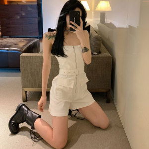 抹胸连体短裤修身