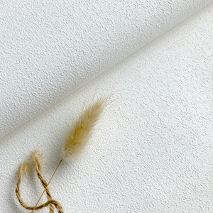 纯白色素色墙布 白色凹凸仿硅藻泥肌理壁布米白色颗粒防水婚纱店