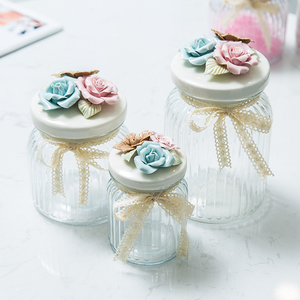 装糖果罐创意玻璃瓶小可爱欧式喜糖瓶陶瓷收纳罐密封玻璃罐装饰品