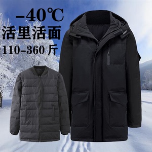 东北肥佬加肥加大码男装羽绒服活里活面大肚胖子超大号抗冻外套冬