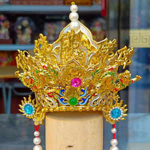 台版纯手工纸帽祖师三坪祖师清水祖师观世音中式客厅神像佛像头冠