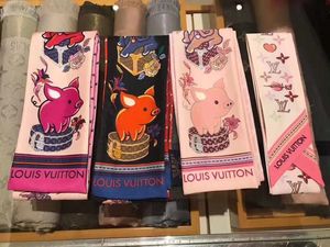 LV路易威登2019年春季新款十二生肖猪丝带束发带绑带女士围巾丝巾