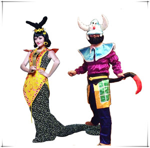新品特价葫芦娃舞台服系列之蝎子精表演服饰 成人蛇精长款演出服