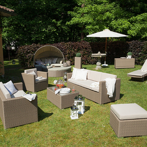 户外庭院室外藤椅花园休闲沙发组合藤编制客厅家具防晒防水三人位